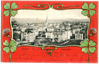 Art Nouveau postcard casting/casting/Hesse total 1900
