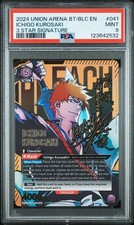 Bandai Union Arena BT/BLC Bleach Ichigo Kurosaki SR Foil 3 Star 041 PSA 9