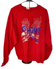 Jerzees Home Of The Free American Patriotic Eagle Red Crewneck Sweatshirt L