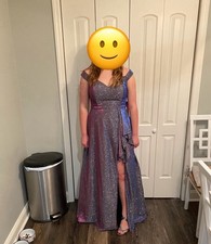Blondie Nites By Stacy Skylar Long Purple Sparkle Dress