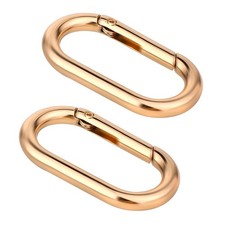 2 Pcs Spring O Ring Clip for Purse Strap Oval Snap Gold One Size,