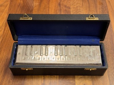 Vintage M. HOHNER'S CHROMATICA BASS Harmonica  w/ Case - NICE!!! - SHIPS FREE!!!