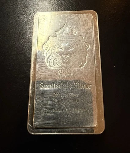 Scottsdale Mint 10 oz .999 Fine Silver stacker Bar Bullion