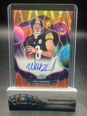 Will Howard 2025 Topps Cosmic Chrome First Flight Auto Orange 6/25