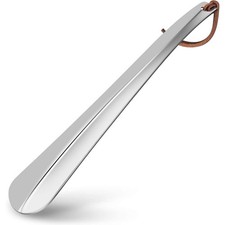 Long 12 Inch Stainless Steel Shoe Horn with Extended Handle for Men Women