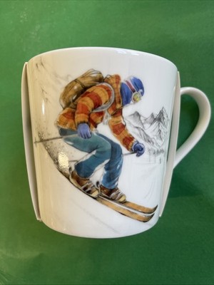 Bone China Black Run Ski Becher von ihr
