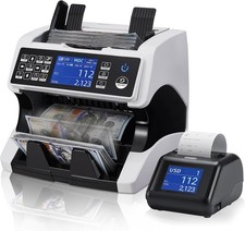 Bank Grade Money Counter Machine Mixed Denomination with External Display Printe