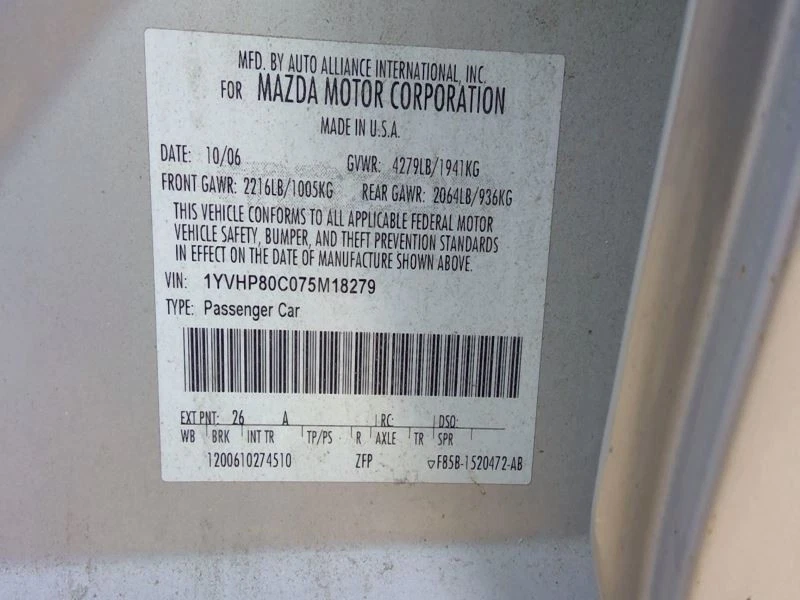 Passenger Headlight Halogen Gloss Black Background Fits 06-08 MAZDA 6 3935085 Foto 2 de 4