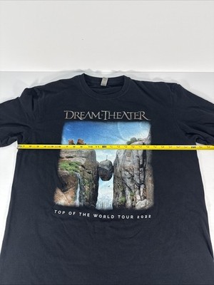 DREAM THEATER TOP OF THE WORLD TOUR 2022 Men's Black Shirt Size