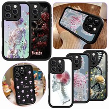 For iPhone 17e 16 15 Pro 14 Spooky Skull Personalised Phone Case Thick TPU Cover