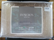 POWDION Velvet Quilt Set Soft Cozy 2 Shams Quilted Comforter Queen Copperish
