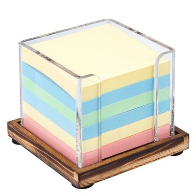MyGift Acrylic Sticky Note Holder Dispenser with Removable Small, Clear;brown 