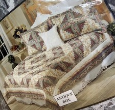 Vintage King Hand Crafted Cotton Patchwork Quilt 100 x 90 New In Bag