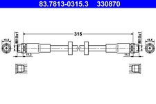 ATE 2x Bremsschlauch 83.7813-0315.3/2x für AUDI A6 C6 4F2 Avant 4F5 Allroad 4FH