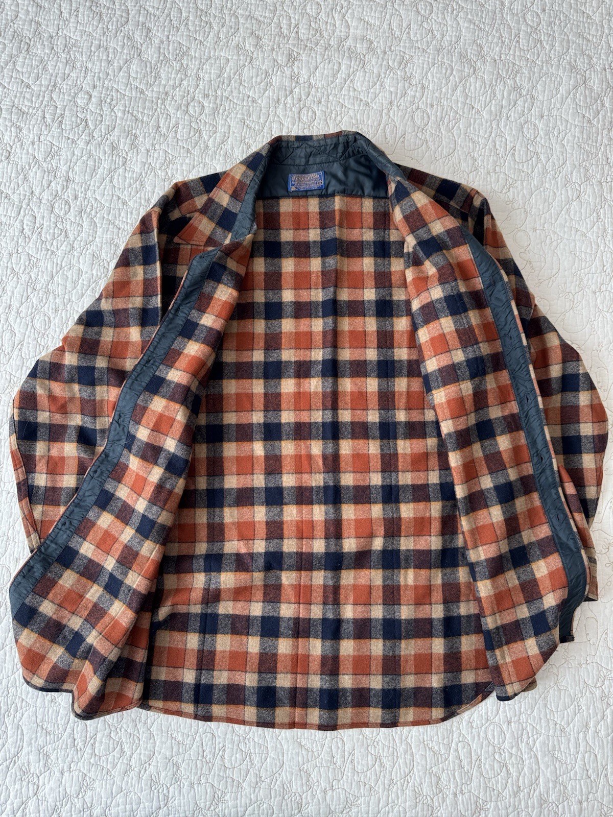 Vtg Pendleton Board Button Shirt Jacket Brown Ora… - image 2