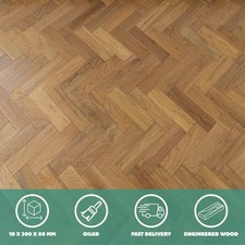 🏆 Sample* Herringbone Burnham Golden Oak Engineered Wood Flooring - £33.99SQM