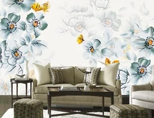 3D Green Petals 19189NA Wallpaper Wall Murals Removable Wallpaper Fay