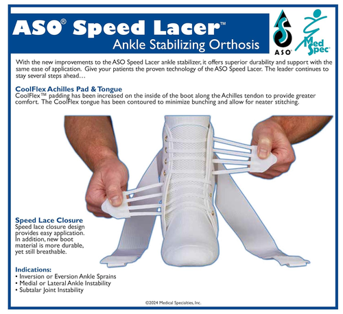 ASO Ankle Stabilizer Orthosis Speed Lacer, Black, Large - Picture 5 of 5