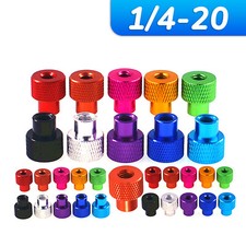 1/4-20 Knurled Thumb Nuts Aluminum Hand Grip Knobs - DIN 466