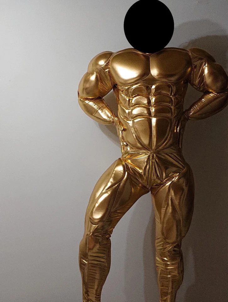 Traje Musculoso Grande para Cosplay Fetiche Halloween, Faraón, Egipto, Anubis, Brillo Foto 3 de 4