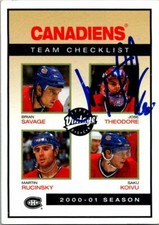 Jose Theodore autographed Hockey Card 2001 Upper Deck Vintage Checklist #139