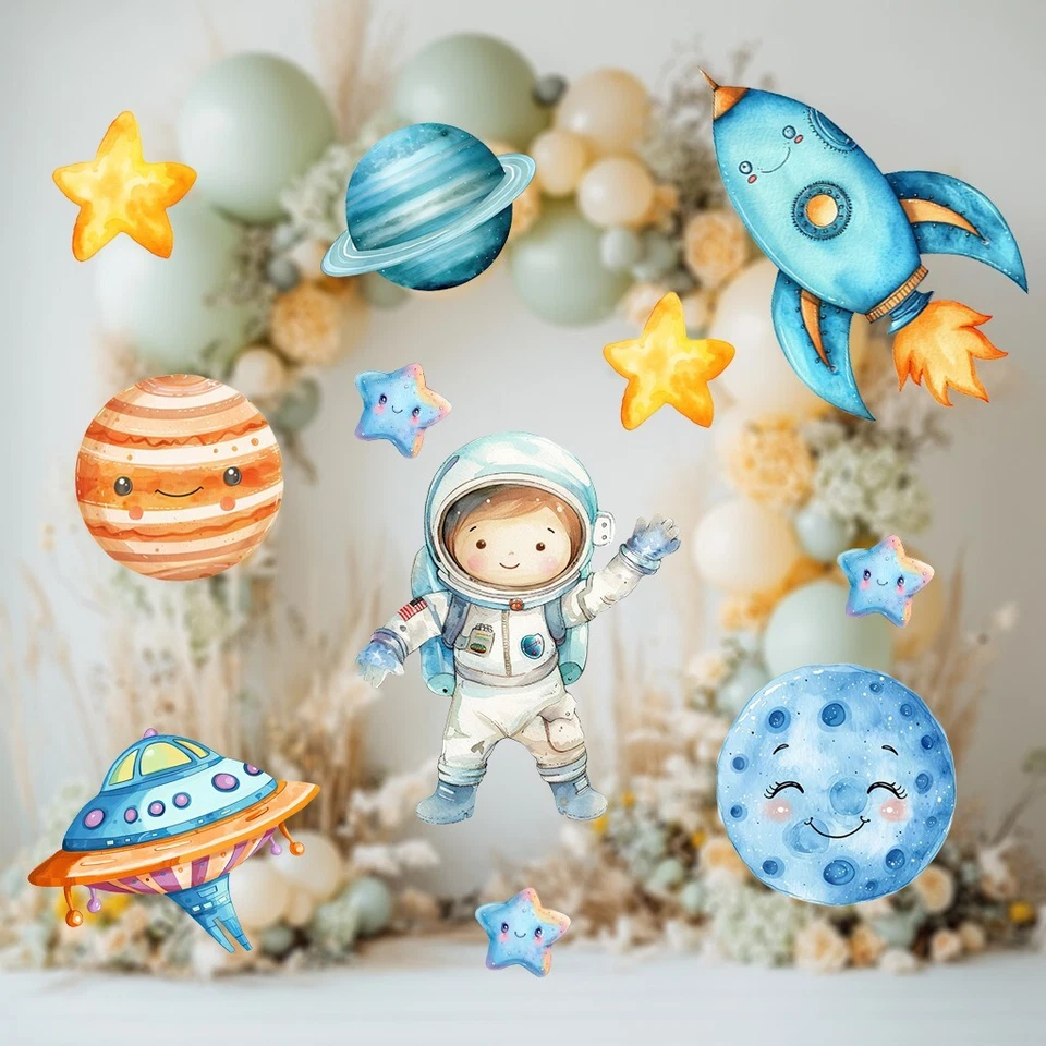 Accesorios para astronauta fiesta espacial niño astronauta recortes cumpleaños baby shower Foto 2 de 4