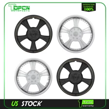 4 PCS 14 In Wheel Hub Caps Silver Snap On For R14 Tire & Rim Wheel Covers Kit