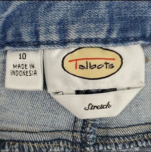 Talbots Boyfriend High Rise Jeans Cropped Cuffed Selvedge Light Wash Size 10 - Picture 6 of 7