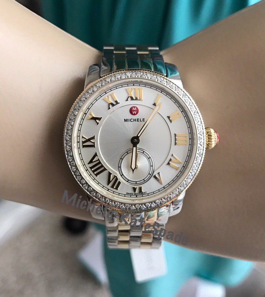 New MICHELE Diamond Harbor Gold/Silver Bracelet Watch  display picture 3
