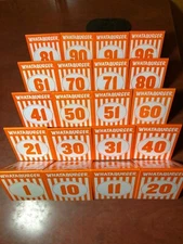 Whataburger Table Tent Numbers - Complete Glossy Set of Order Numbers (1-96)