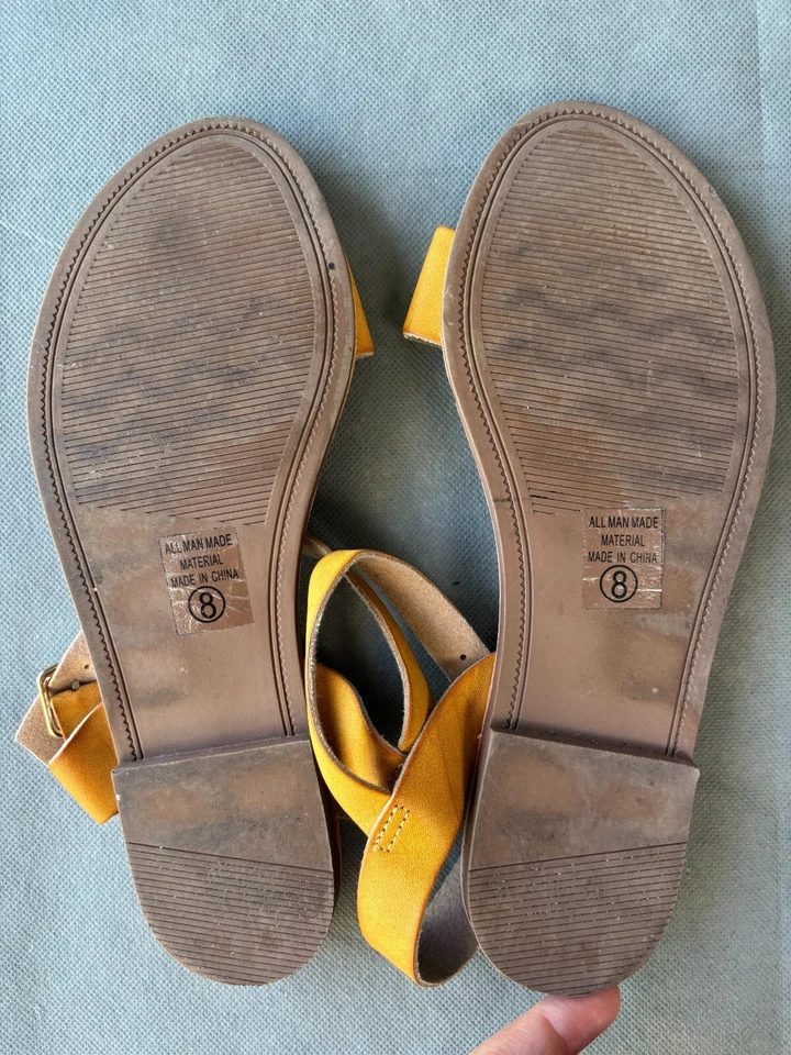 Sandalias Soda Para Mujer 8 Cuero Marrón Punta Abierta Correa al Tobillo Informales Verano Planas Foto 3 de 4