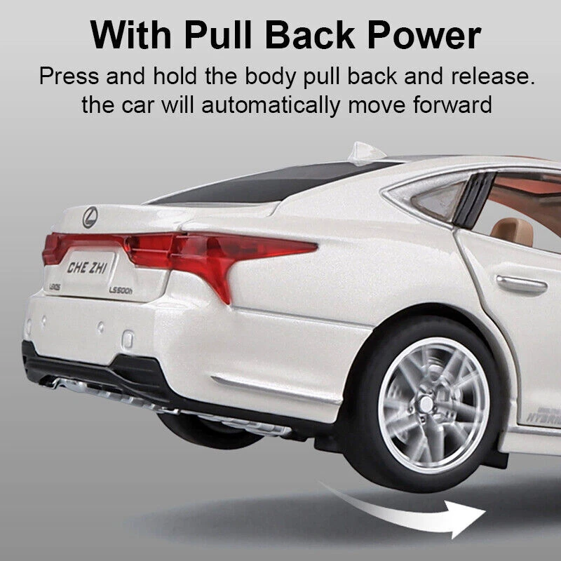 1/32 Lexus LS500h Alloy Diecast Model Car Toy Collection Sound&Light Kids Gift - Image 4 of 4