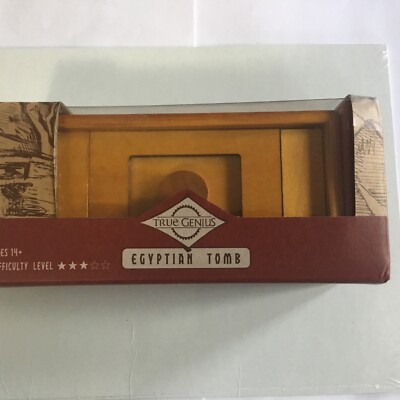 True Genius Egyptian Tomb Wood Puzzle Brain Teaser Game