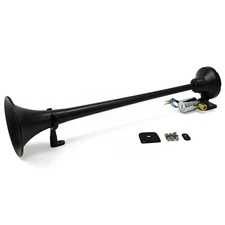 HornBlasters Loud Safety Fire Truck Air Horn for Semi or Truck - 1 Trumpet Black