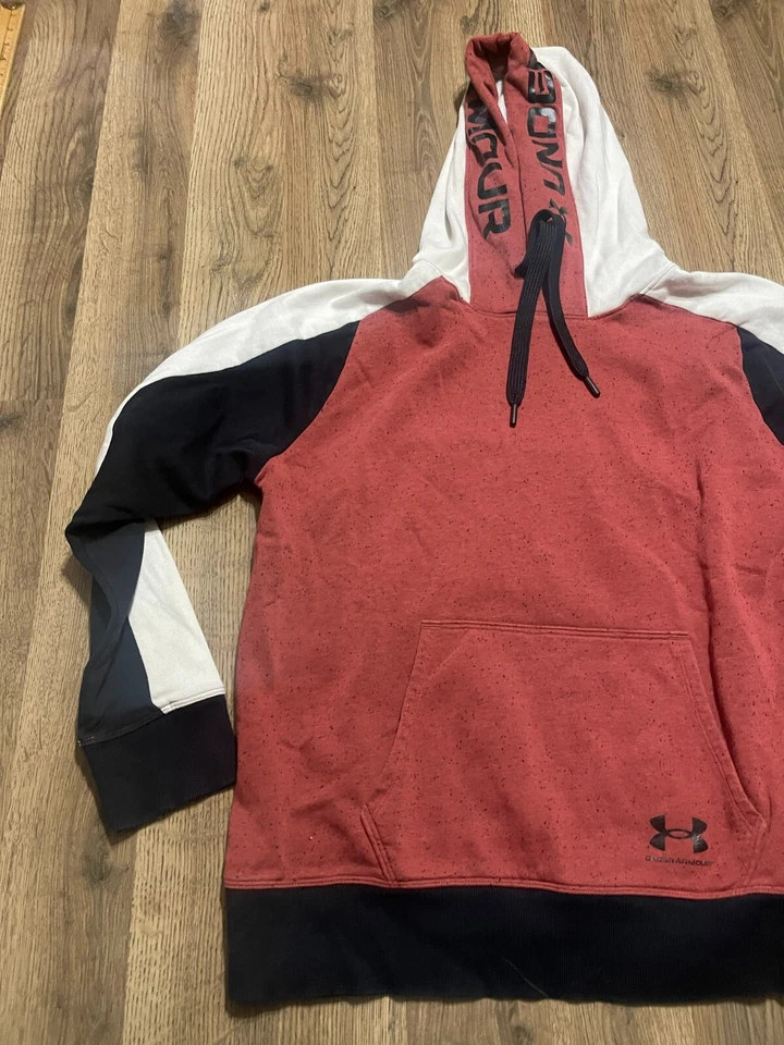 Sudadera con Capucha Under Armour, Niño Talla XL, Naranja Negro Blanco, Pullover, Manga Larga Foto 3 de 4