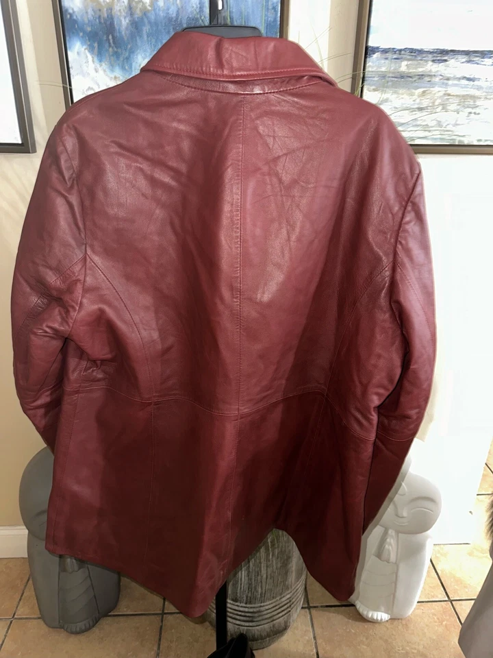 Excelled Leather Company Women’s Jacket Red/Burgundy #W36 Sz 2XL - Image 2 of 4