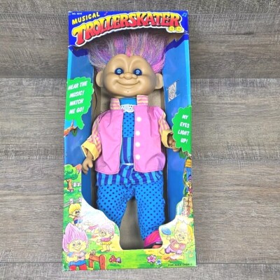 Vtg Leader Toy Co. Musical Trollerskater Battery Operated Skating Troll Doll New