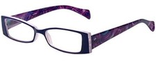 Calabria Victoria Spring Hinge Designer Reading Glasses Match Case Purple 2.25
