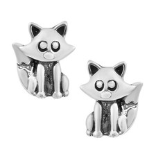 Fox Stud Earrings 925 Sterling Silver Wildlife Inspired Animal Earrings