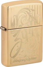 ZIPPO Original Lighter Regular / Polished Brass Laser Engraved ZIPPO Windproof