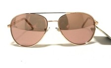 NEW Panama Jack Women's Sunglasses Rose Gold Mirror Metal PILOT Bamboo Temples