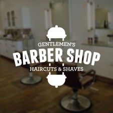 Gentlemen's Barber Shop - Haircut and Shaves - Barber Shop Vinyl Sign Sticker UK