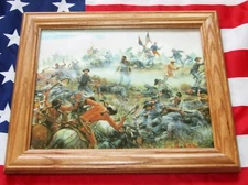 Framed Wall Decor, Indian Wars Print, CUSTER'S LAST STAND, Little Bighorn