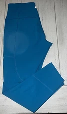 Layer 8 vibrant blue Qwick-Dry pull-on jersey knit work out leggings Size Large