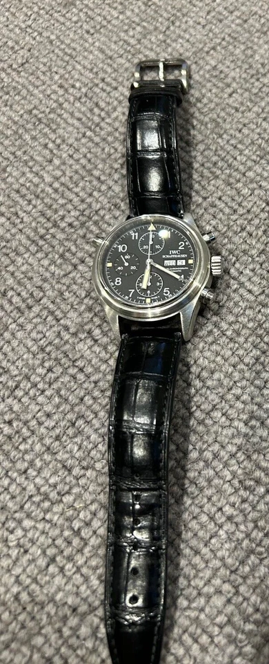 IWC 3713 PILOT DOPPEL CHRONOGRAPH, SPLIT TIME, DAY DATE, SCHÖNER ZUSTAND! - Bild 3 von 4