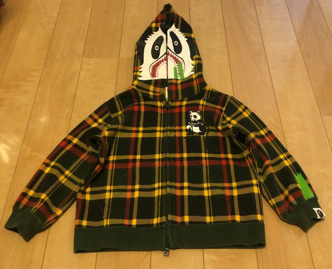 BAPE KIDS フード付きロンパース 80 A BATHING APE BAPE KIDS Panda Children's Clothing Long Sleeve