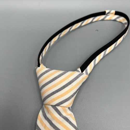 Nordstrom Kids Beige, Yellow, and Blue Striped Adjustable Zipper Tie (14" Long) - Picture 3 of 12