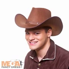 Classic Brown Mens Texas Cowboy Western Aduts Fancy Dress Costume Accessory New