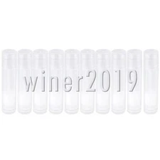 10pcs 5ml Empty Clear Plastic Lip Balm Containers Transparent Lipstick Tubes