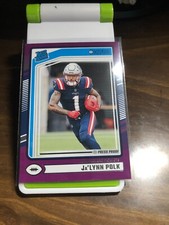 2024 Panini Donruss Ja’Lynn Polk #373 Press Proof Purple Rated Rookie Patriots